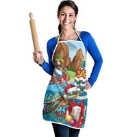 Cayman Islands Christmas Apron Santa Claus Turtle Beachy Xmas - Wonder Print Shop