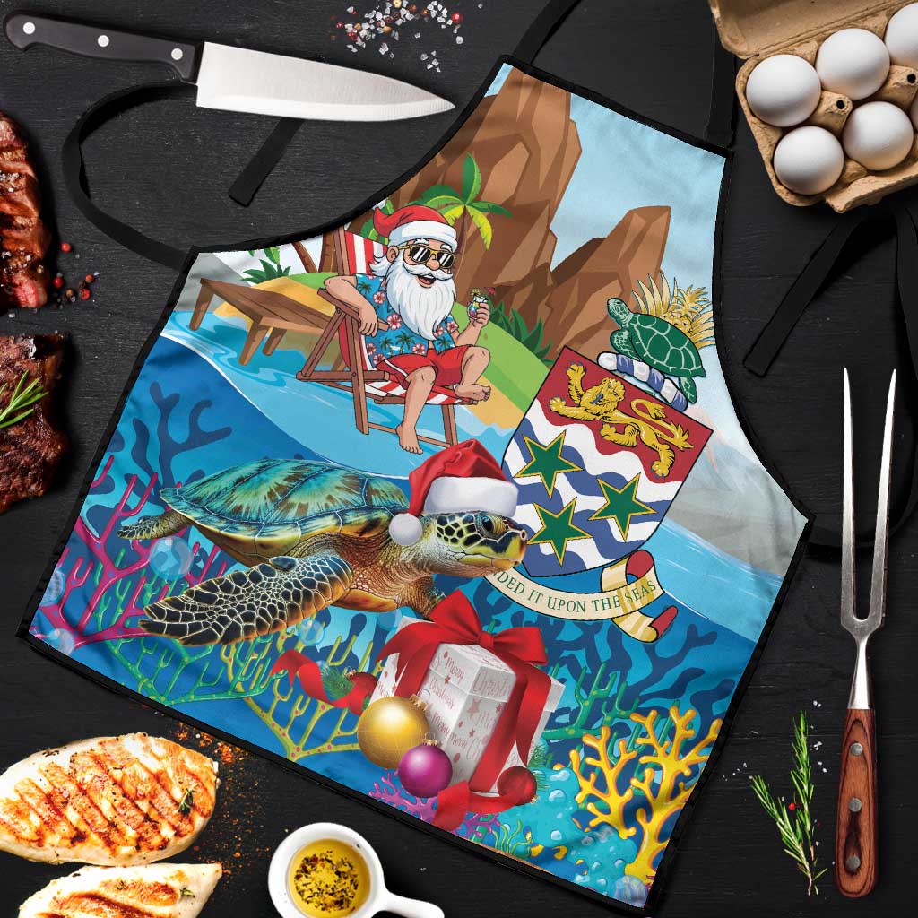 Cayman Islands Christmas Apron Santa Claus Turtle Beachy Xmas - Wonder Print Shop