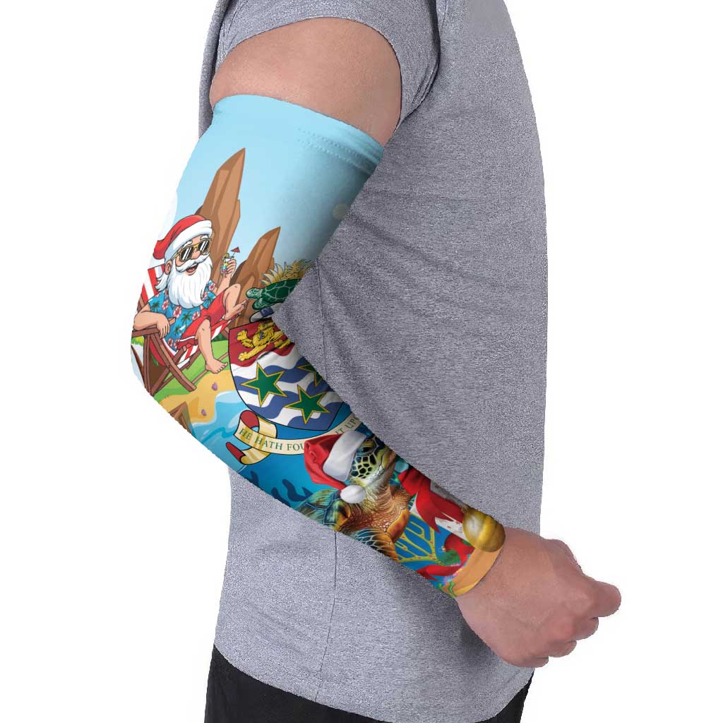 Cayman Islands Christmas Arm Sleeves Santa Claus Turtle Beachy Xmas - Wonder Print Shop