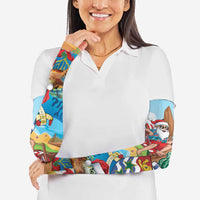 Cayman Islands Christmas Arm Sleeves Santa Claus Turtle Beachy Xmas - Wonder Print Shop