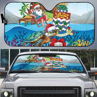 Cayman Islands Christmas Auto Sun Shade Santa Claus Turtle Beachy Xmas - Wonder Print Shop