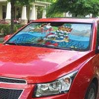 Cayman Islands Christmas Auto Sun Shade Santa Claus Turtle Beachy Xmas - Wonder Print Shop