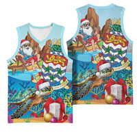 Cayman Islands Christmas Basketball Jersey Santa Claus Turtle Beachy Xmas - Wonder Print Shop