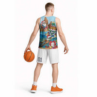 Cayman Islands Christmas Basketball Jersey Santa Claus Turtle Beachy Xmas - Wonder Print Shop