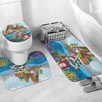 Cayman Islands Christmas Bathroom Set Santa Claus Turtle Beachy Xmas - Wonder Print Shop