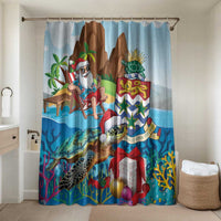 Cayman Islands Christmas Bathroom Set Santa Claus Turtle Beachy Xmas - Wonder Print Shop