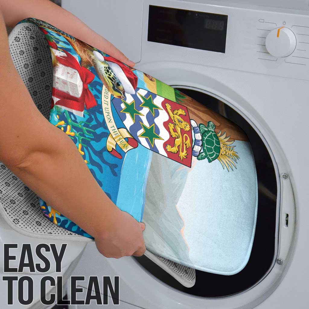 Cayman Islands Christmas Bathroom Set Santa Claus Turtle Beachy Xmas - Wonder Print Shop