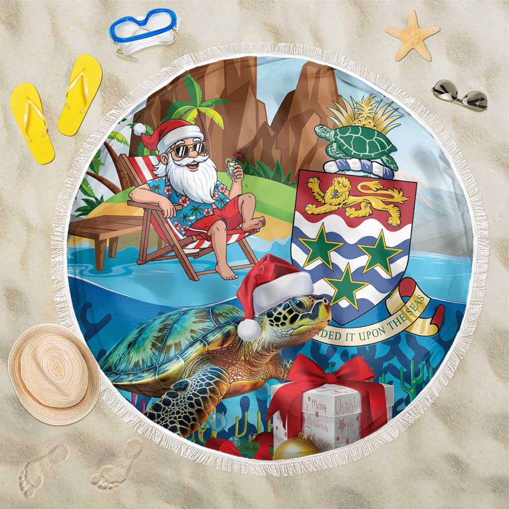 Cayman Islands Christmas Beach Blanket Santa Claus Turtle Beachy Xmas - Wonder Print Shop