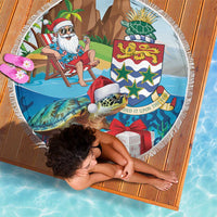 Cayman Islands Christmas Beach Blanket Santa Claus Turtle Beachy Xmas - Wonder Print Shop