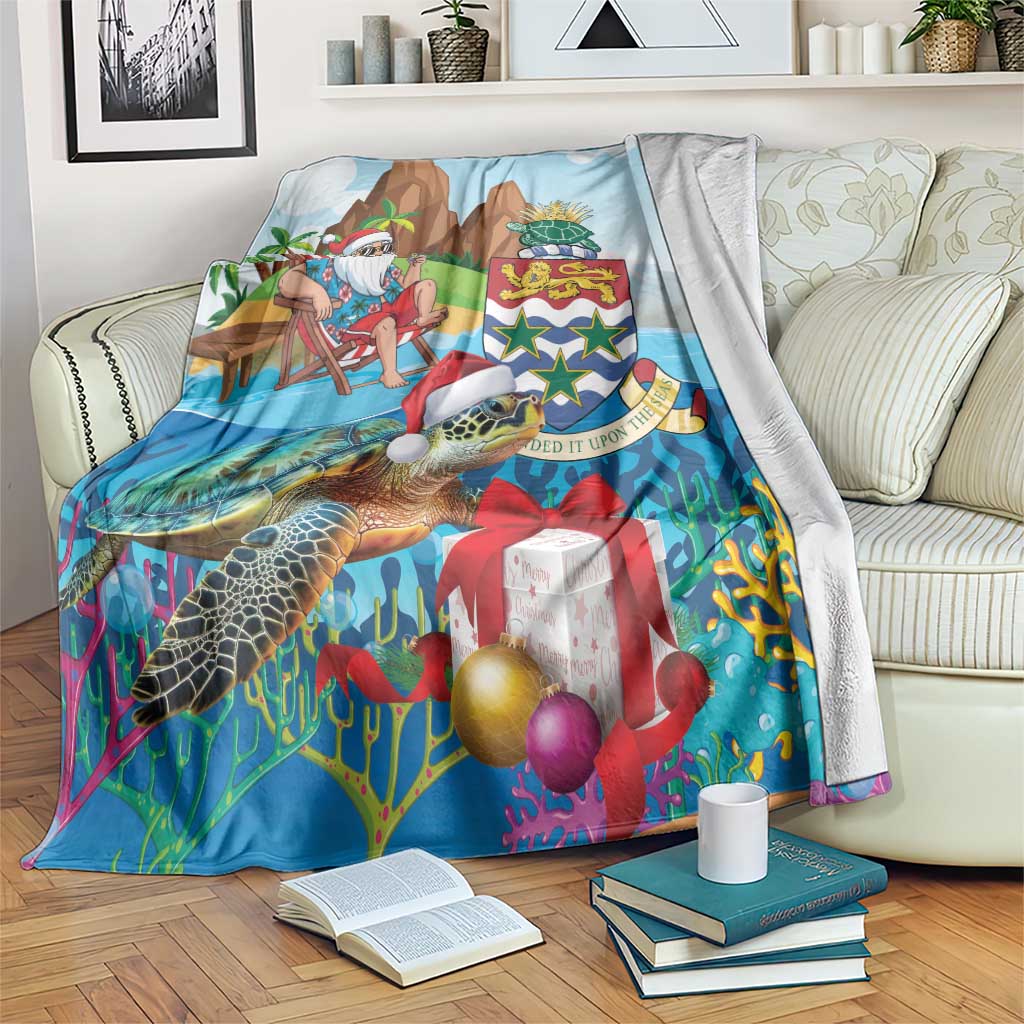 Cayman Islands Christmas Blanket Santa Claus Turtle Beachy Xmas - Wonder Print Shop