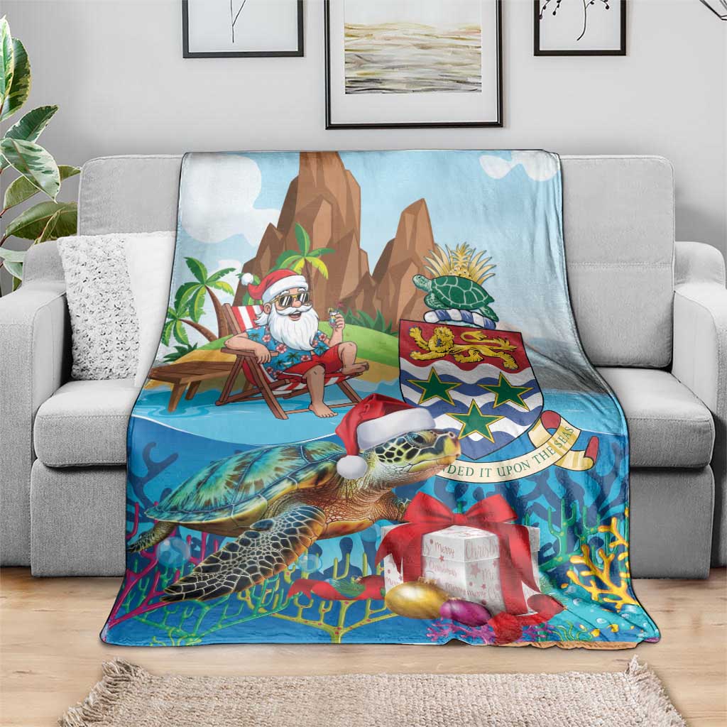 Cayman Islands Christmas Blanket Santa Claus Turtle Beachy Xmas - Wonder Print Shop