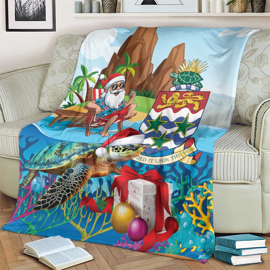 Cayman Islands Christmas Blanket Santa Claus Turtle Beachy Xmas - Wonder Print Shop
