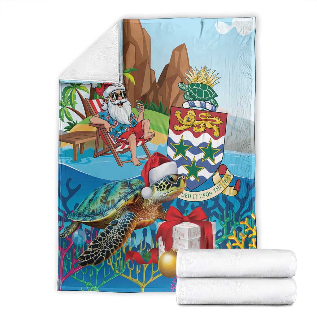 Cayman Islands Christmas Blanket Santa Claus Turtle Beachy Xmas - Wonder Print Shop