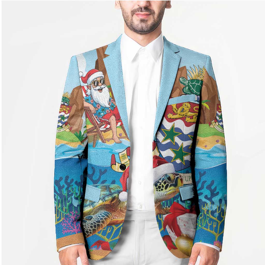 Cayman Islands Christmas Blazer Santa Claus Turtle Beachy Xmas - Wonder Print Shop