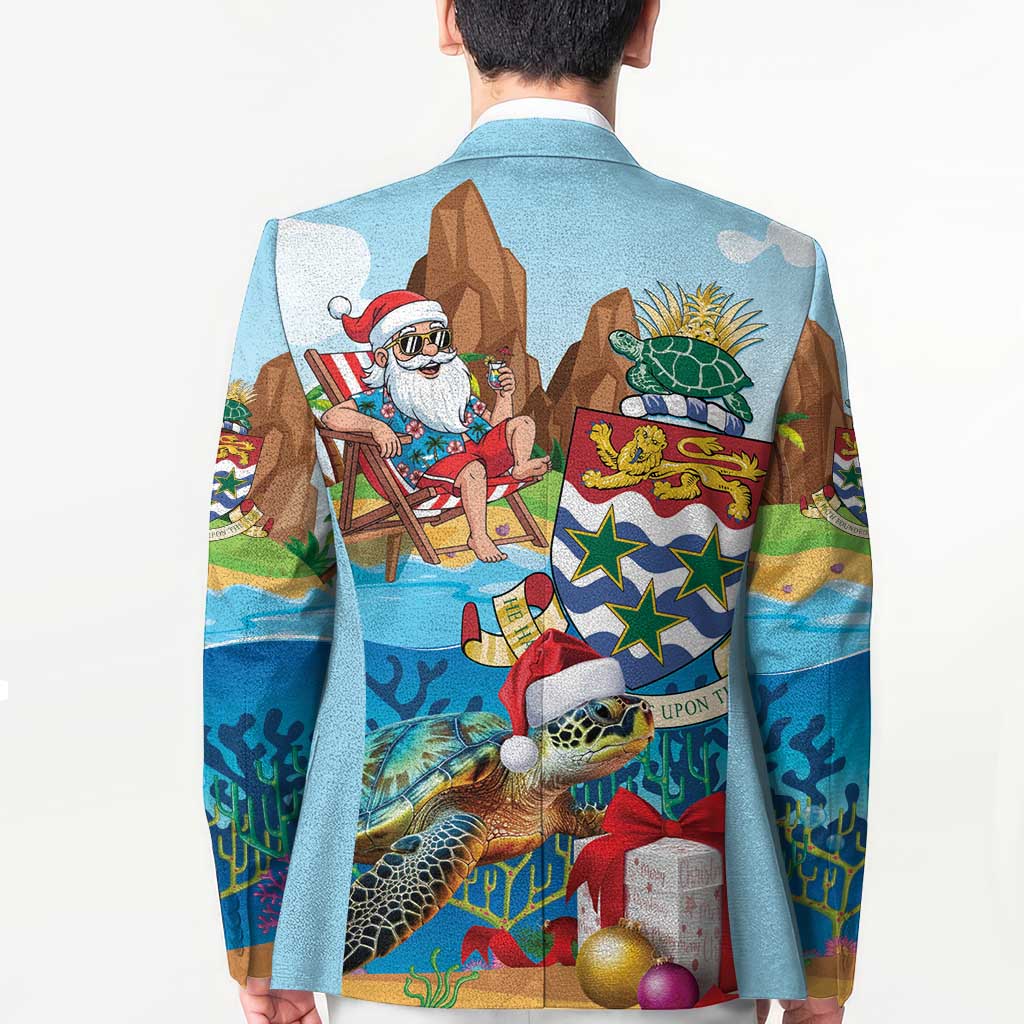 Cayman Islands Christmas Blazer Santa Claus Turtle Beachy Xmas - Wonder Print Shop