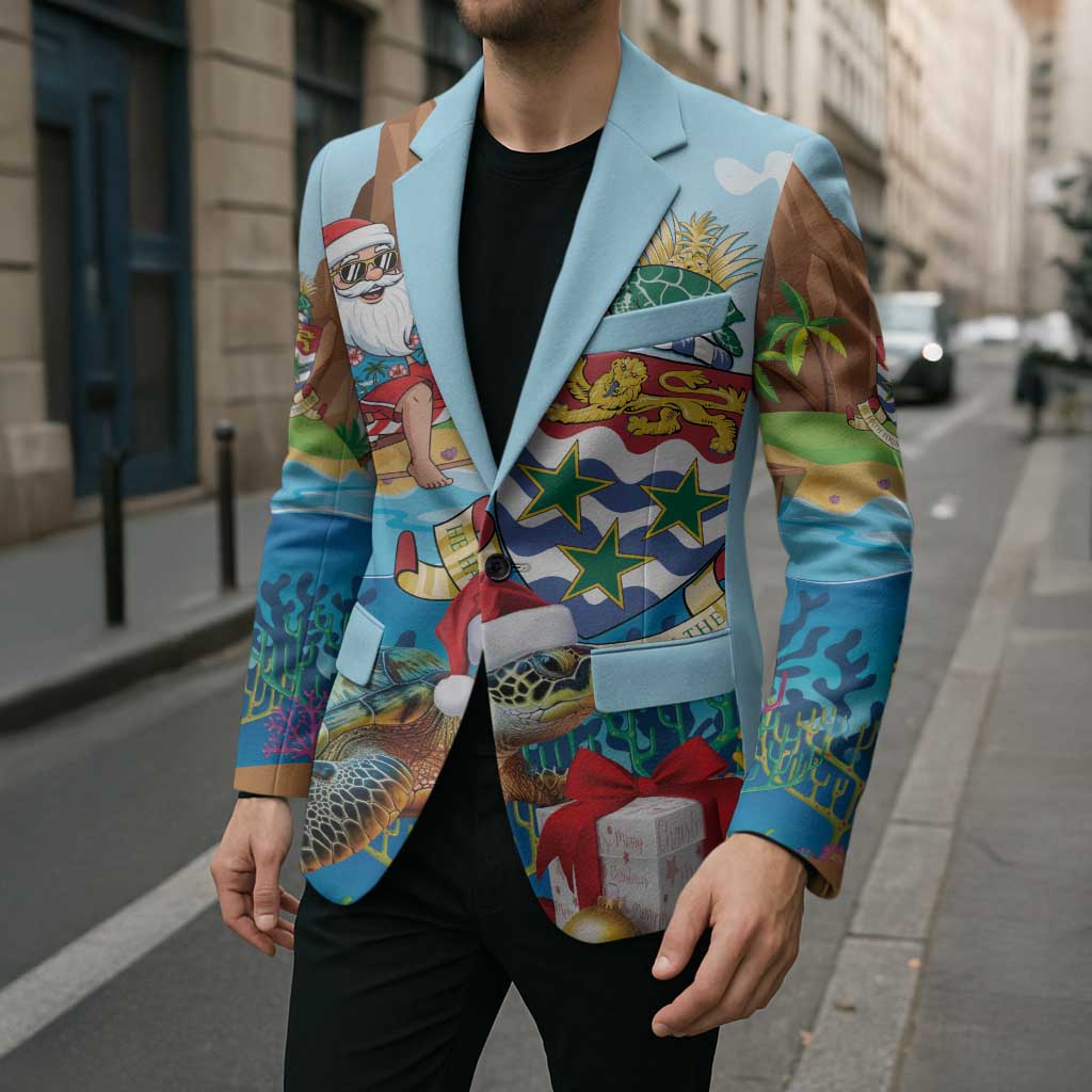 Cayman Islands Christmas Blazer Santa Claus Turtle Beachy Xmas - Wonder Print Shop