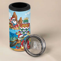 Cayman Islands Christmas 4 in 1 Can Cooler Tumbler Santa Claus Turtle Beachy Xmas - Wonder Print Shop