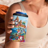 Cayman Islands Christmas 4 in 1 Can Cooler Tumbler Santa Claus Turtle Beachy Xmas - Wonder Print Shop