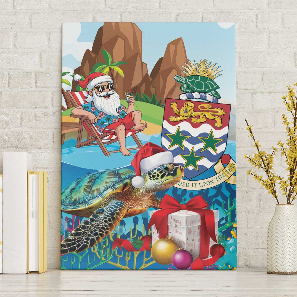 Cayman Islands Christmas Canvas Wall Art Santa Claus Turtle Beachy Xmas - Wonder Print Shop