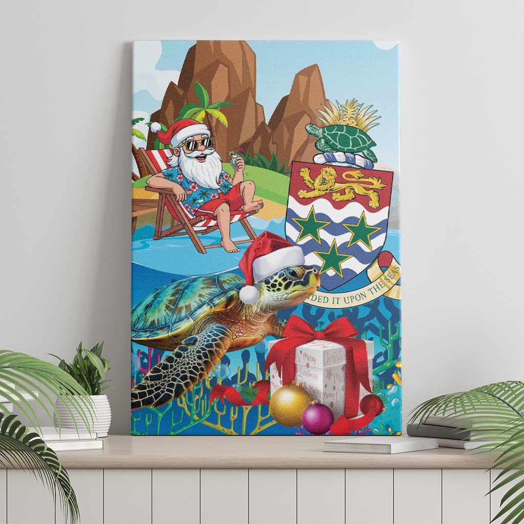 Cayman Islands Christmas Canvas Wall Art Santa Claus Turtle Beachy Xmas - Wonder Print Shop