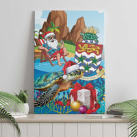 Cayman Islands Christmas Canvas Wall Art Santa Claus Turtle Beachy Xmas - Wonder Print Shop