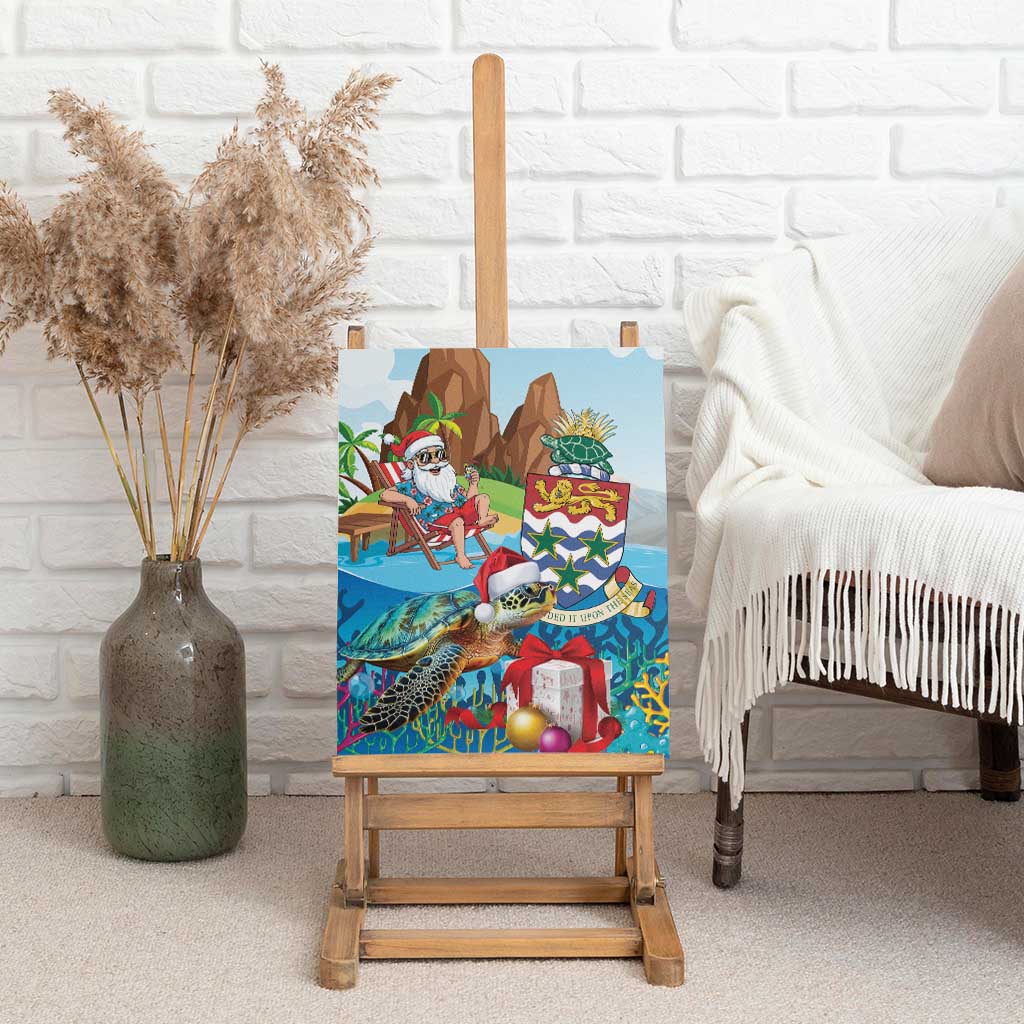 Cayman Islands Christmas Canvas Wall Art Santa Claus Turtle Beachy Xmas - Wonder Print Shop