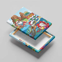 Cayman Islands Christmas Canvas Wall Art Santa Claus Turtle Beachy Xmas - Wonder Print Shop