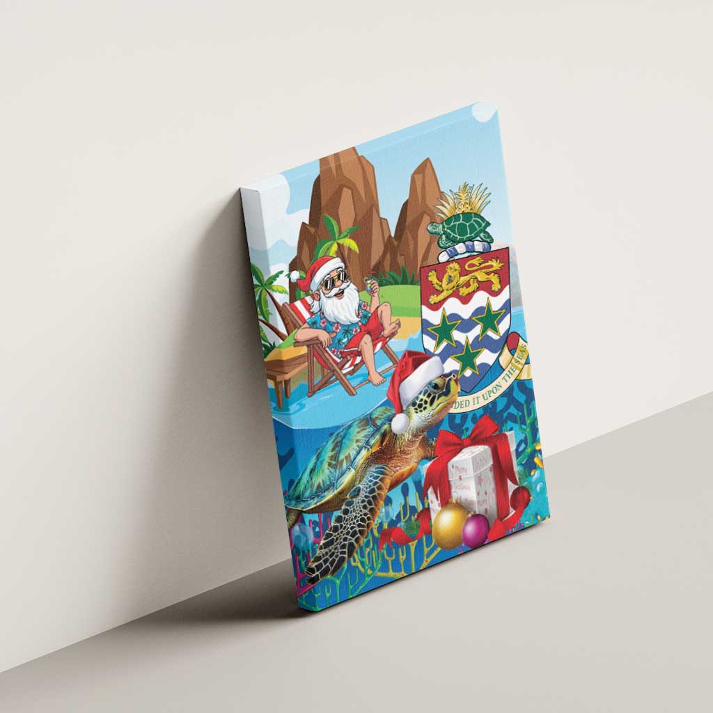 Cayman Islands Christmas Canvas Wall Art Santa Claus Turtle Beachy Xmas - Wonder Print Shop