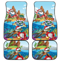 Cayman Islands Christmas Car Mats Santa Claus Turtle Beachy Xmas - Wonder Print Shop