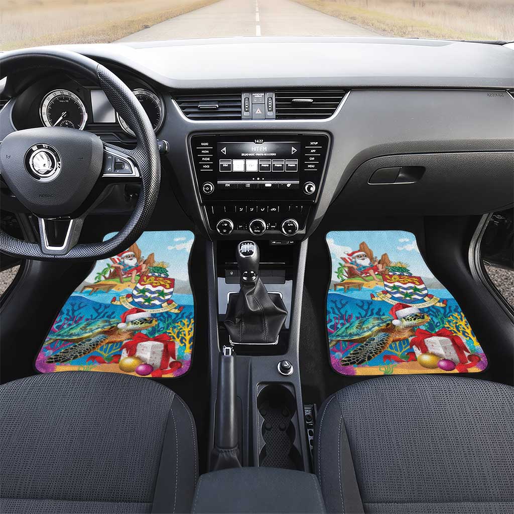 Cayman Islands Christmas Car Mats Santa Claus Turtle Beachy Xmas - Wonder Print Shop