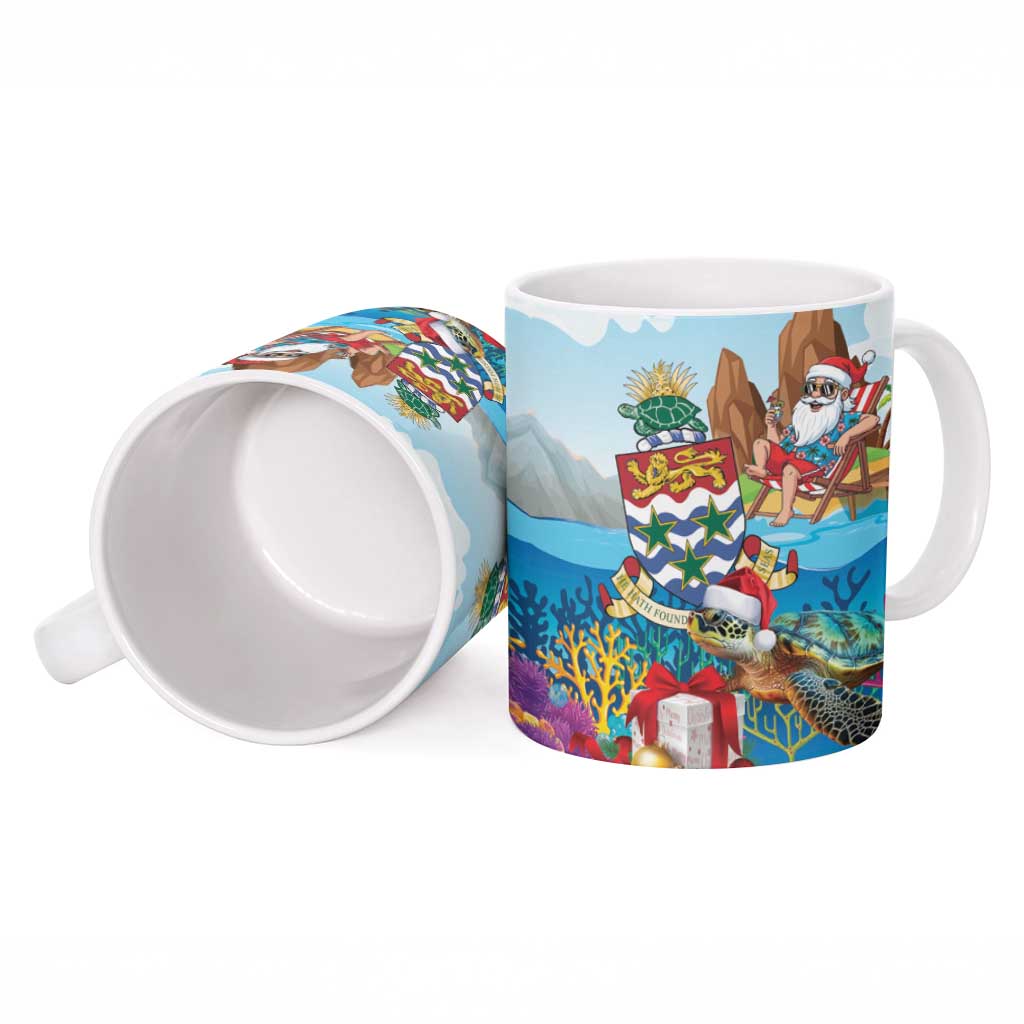 Cayman Islands Christmas Ceramic Mug Santa Claus Turtle Beachy Xmas - Wonder Print Shop