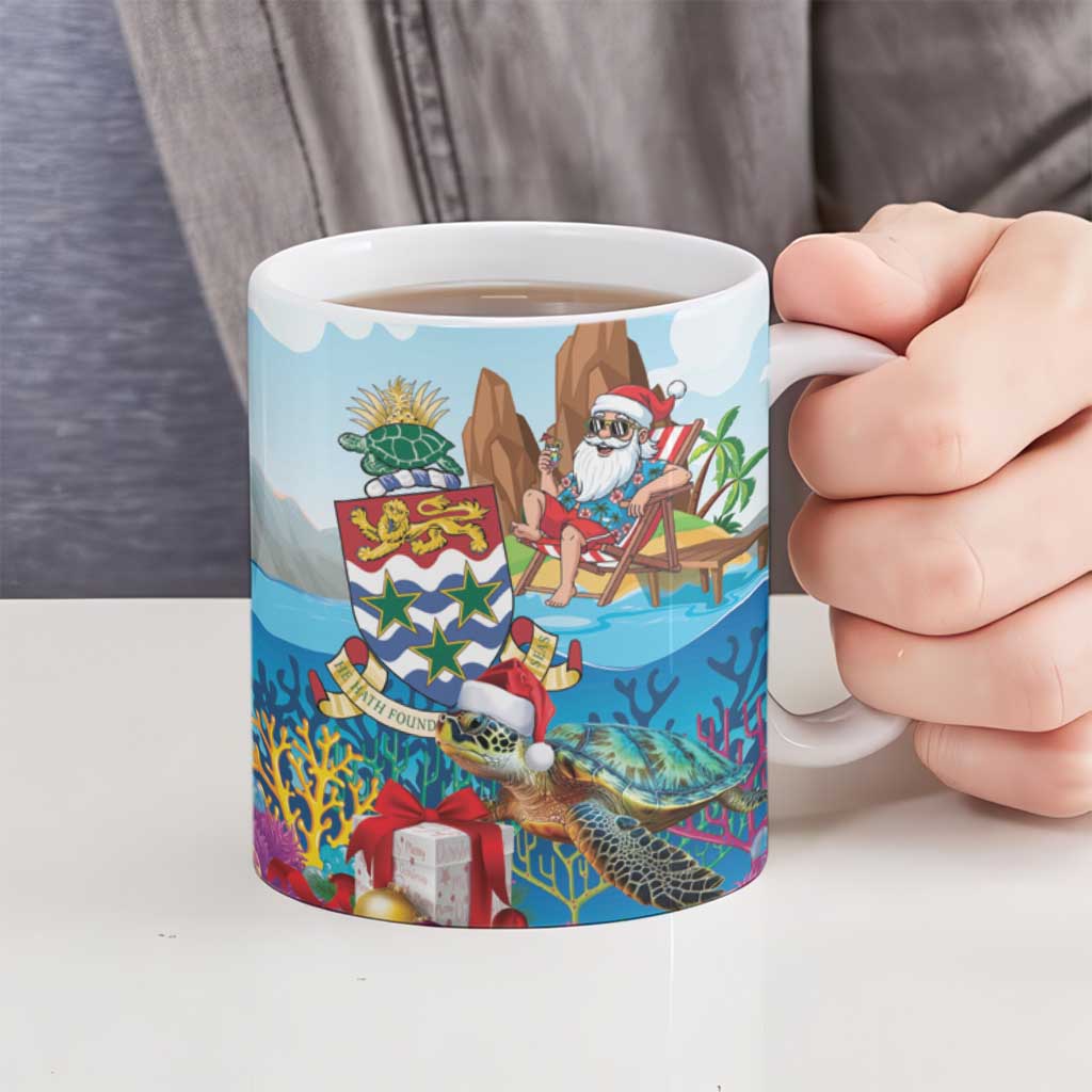 Cayman Islands Christmas Ceramic Mug Santa Claus Turtle Beachy Xmas - Wonder Print Shop