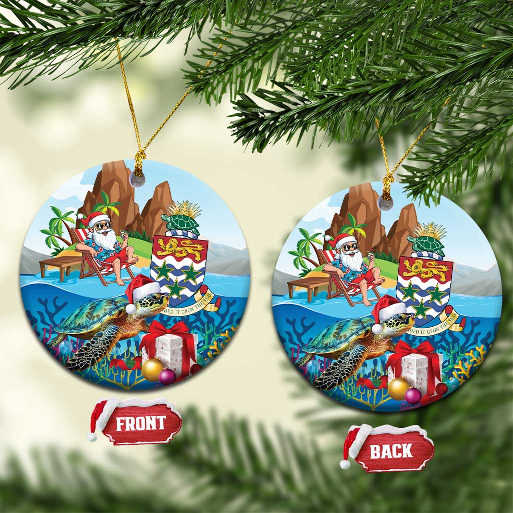 Cayman Islands Christmas Ceramic Ornament Santa Claus Turtle Beachy Xmas - Wonder Print Shop