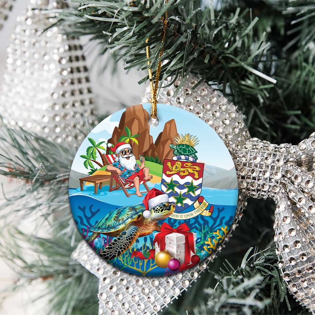 Cayman Islands Christmas Ceramic Ornament Santa Claus Turtle Beachy Xmas - Wonder Print Shop