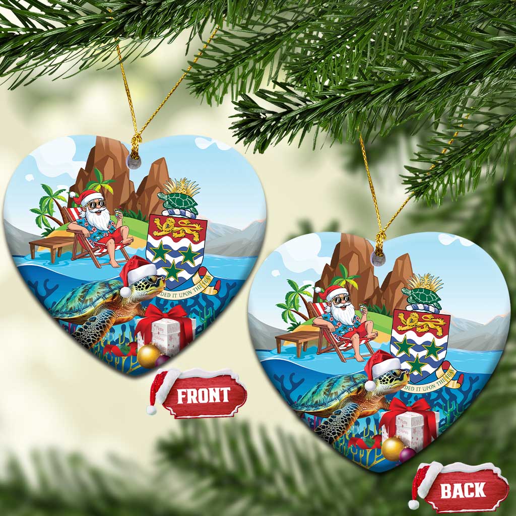 Cayman Islands Christmas Ceramic Ornament Santa Claus Turtle Beachy Xmas - Wonder Print Shop