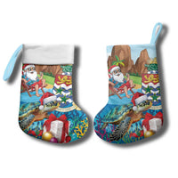 Cayman Islands Christmas Stocking Santa Claus Turtle Beachy Xmas - Wonder Print Shop