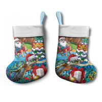 Cayman Islands Christmas Stocking Santa Claus Turtle Beachy Xmas - Wonder Print Shop