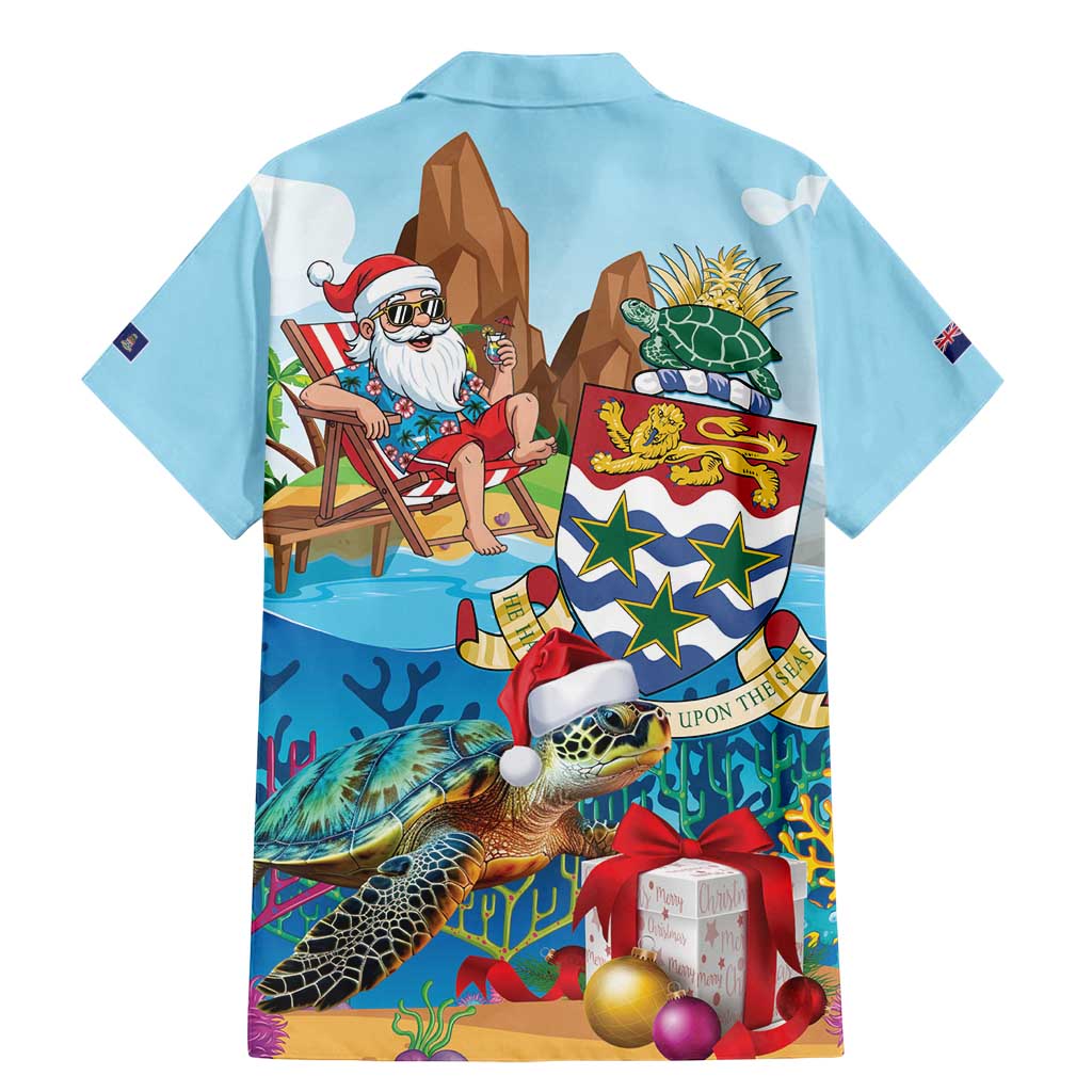 Cayman Islands Christmas Family Matching Mermaid Dress and Hawaiian Shirt Santa Claus Turtle Beachy Xmas - Wonder Print Shop