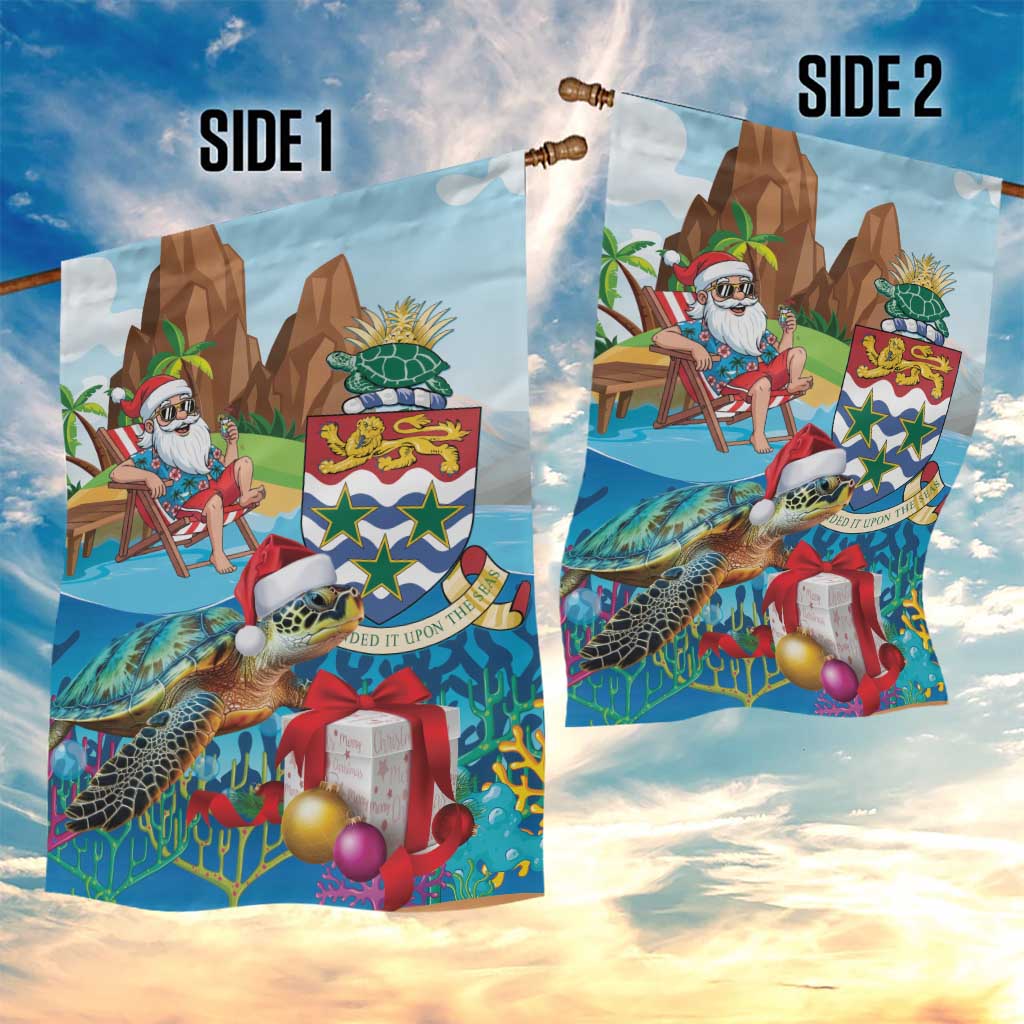 Cayman Islands Christmas Garden Flag Santa Claus Turtle Beachy Xmas - Wonder Print Shop