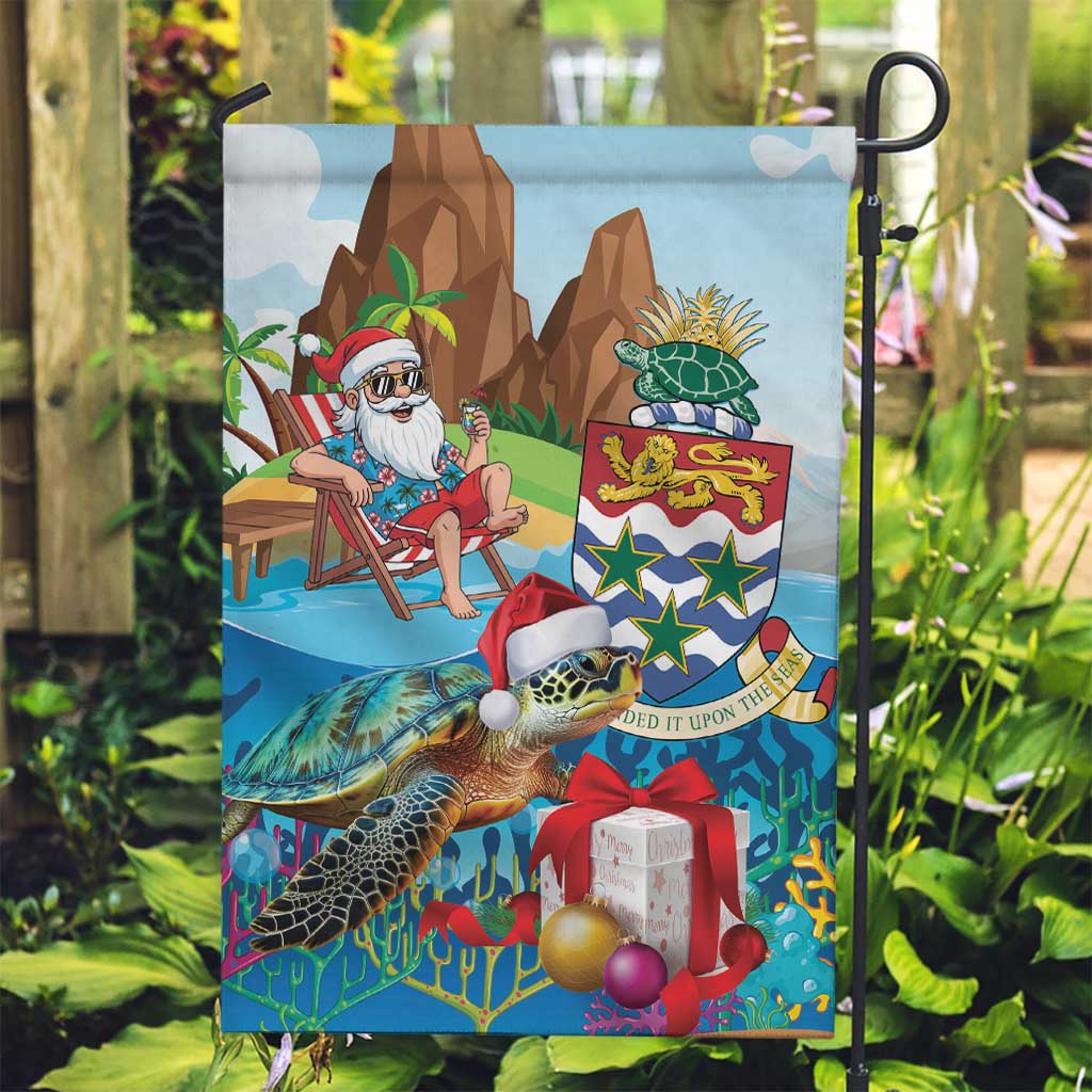 Cayman Islands Christmas Garden Flag Santa Claus Turtle Beachy Xmas - Wonder Print Shop