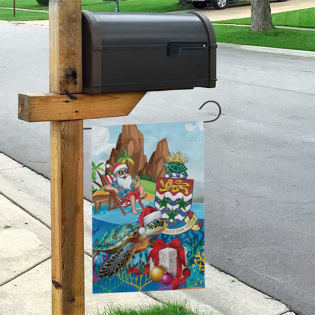 Cayman Islands Christmas Garden Flag Santa Claus Turtle Beachy Xmas - Wonder Print Shop