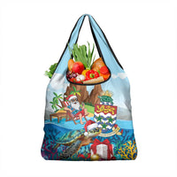 Cayman Islands Christmas Grocery Bag Santa Claus Turtle Beachy Xmas - Wonder Print Shop