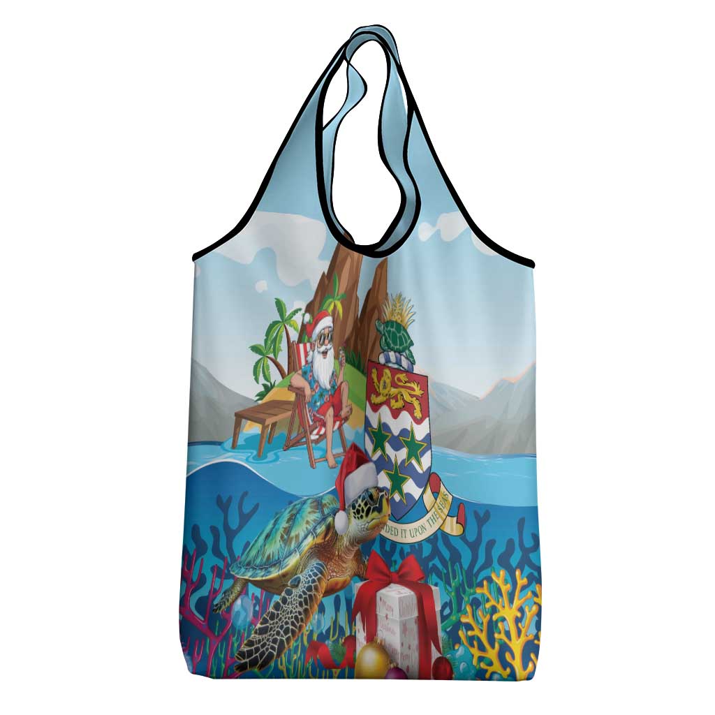 Cayman Islands Christmas Grocery Bag Santa Claus Turtle Beachy Xmas - Wonder Print Shop