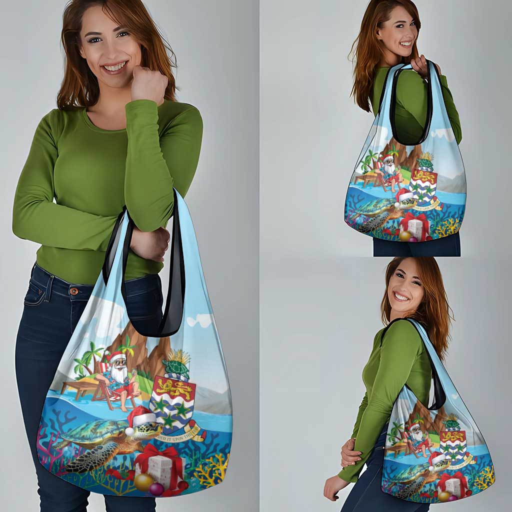 Cayman Islands Christmas Grocery Bag Santa Claus Turtle Beachy Xmas - Wonder Print Shop