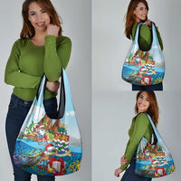 Cayman Islands Christmas Grocery Bag Santa Claus Turtle Beachy Xmas - Wonder Print Shop