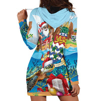 Cayman Islands Christmas Hoodie Dress Santa Claus Turtle Beachy Xmas - Wonder Print Shop