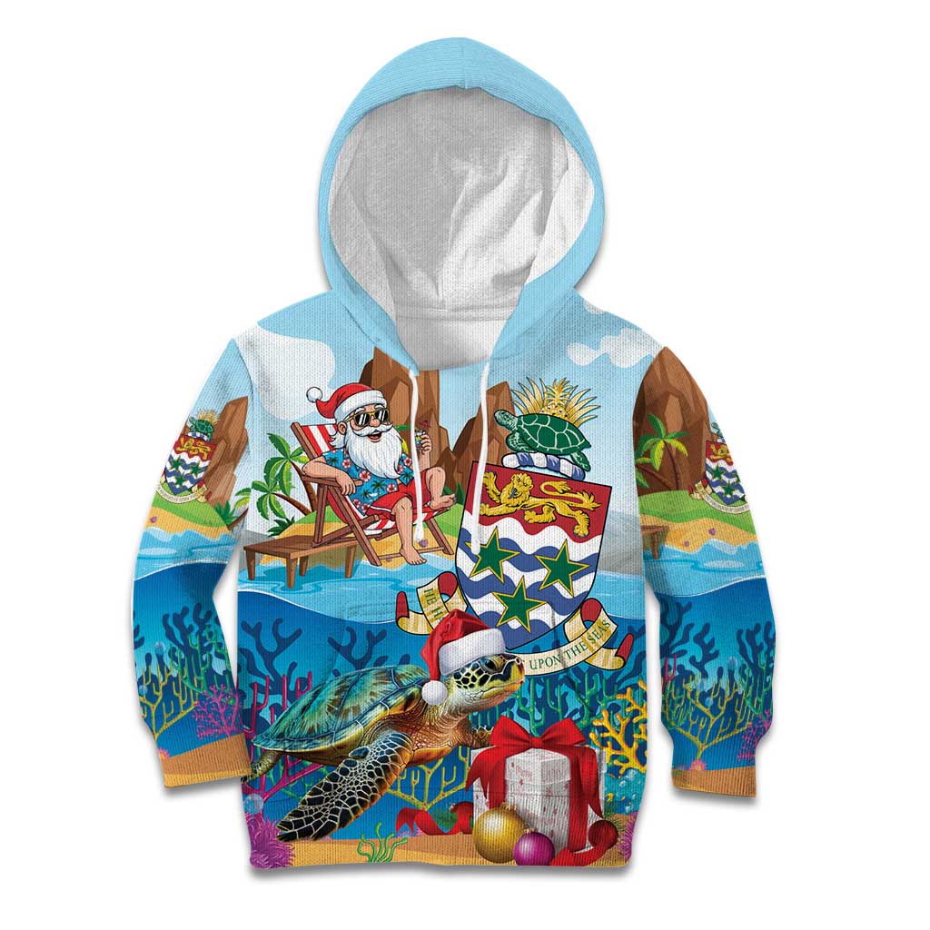 Cayman Islands Christmas Kid Hoodie Santa Claus Turtle Beachy Xmas - Wonder Print Shop
