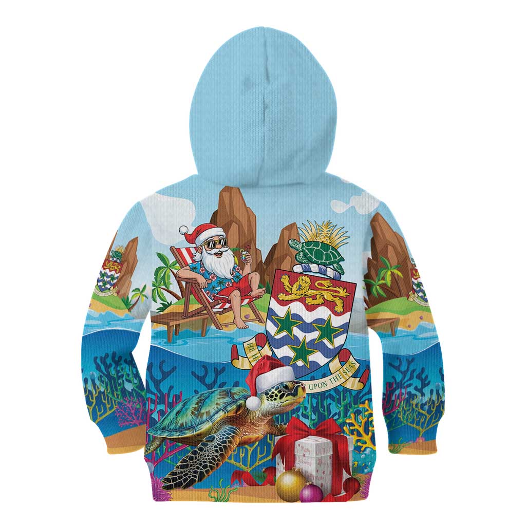 Cayman Islands Christmas Kid Hoodie Santa Claus Turtle Beachy Xmas - Wonder Print Shop
