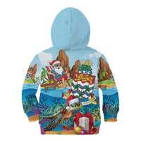 Cayman Islands Christmas Kid Hoodie Santa Claus Turtle Beachy Xmas - Wonder Print Shop