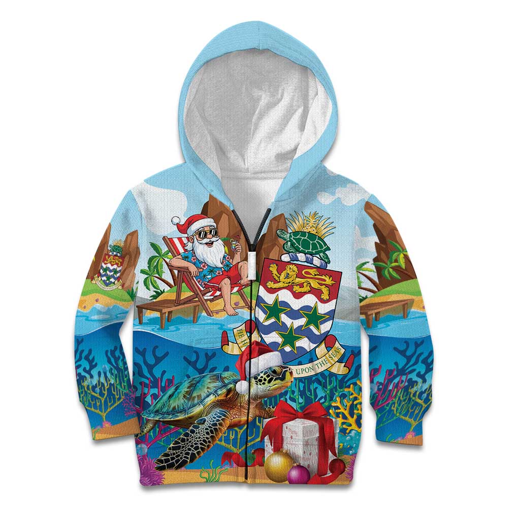 Cayman Islands Christmas Kid Hoodie Santa Claus Turtle Beachy Xmas - Wonder Print Shop